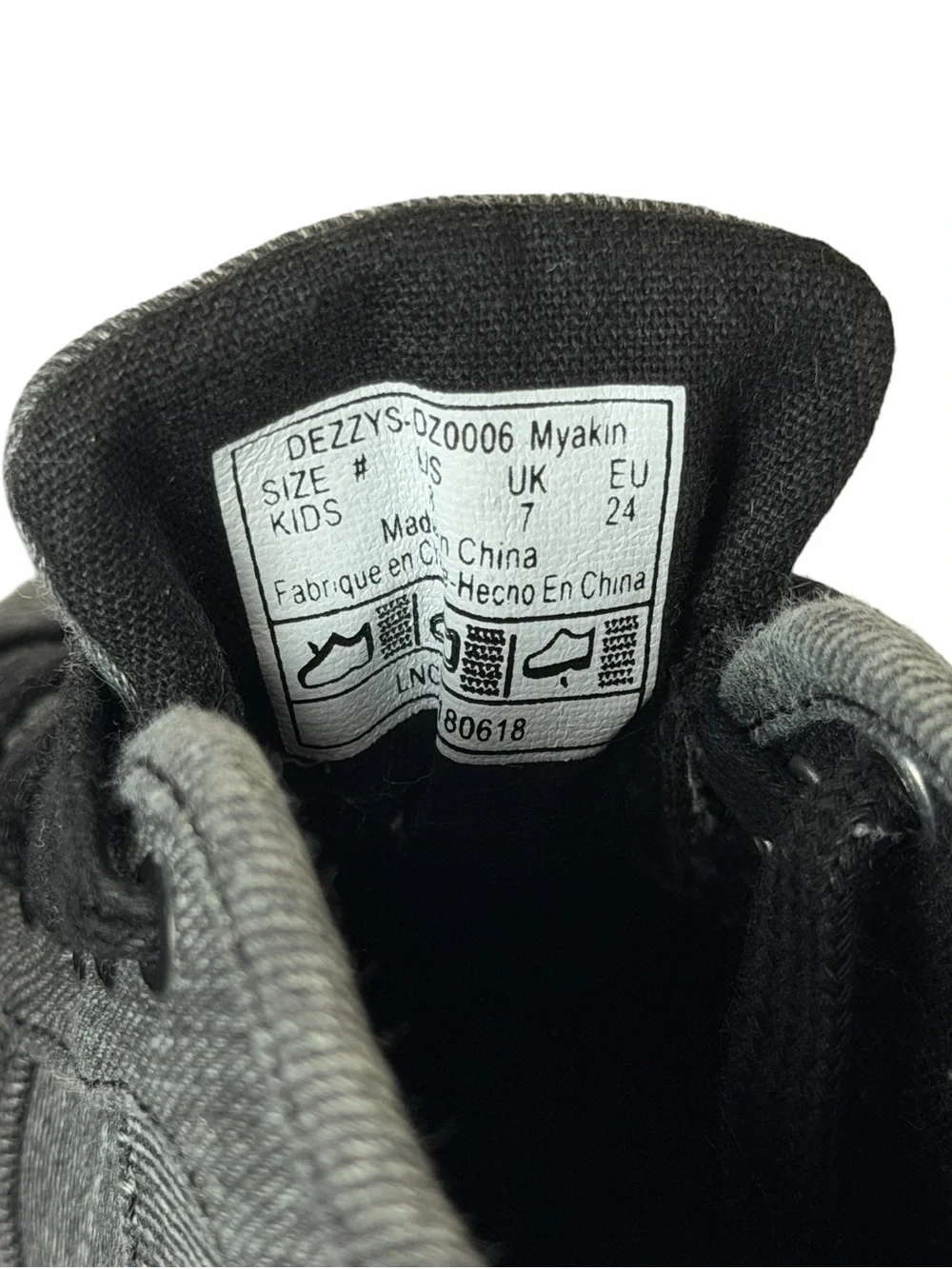 Kids Gray Dezzys High-Top Sneakers with Black Laces